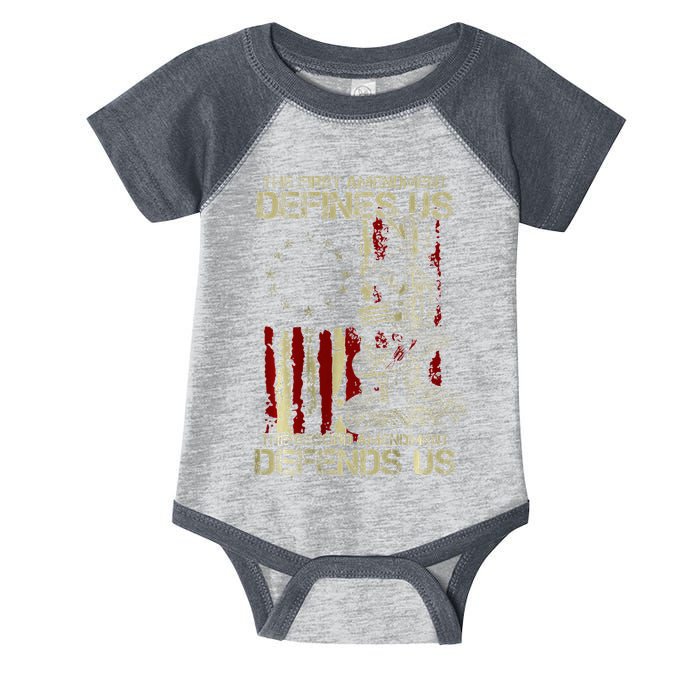 The First Amendment Defines Us American Flag Infant Baby Jersey Bodysuit