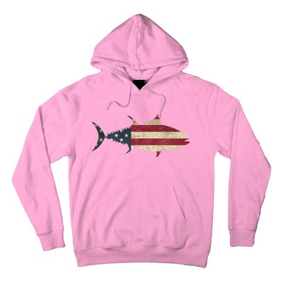 Tuna Fishing American Flag Vintage Patriotic Fisherman Gift Great Gift Hoodie