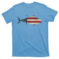 Tuna Fishing American Flag Vintage Patriotic Fisherman Gift Great Gift T-Shirt