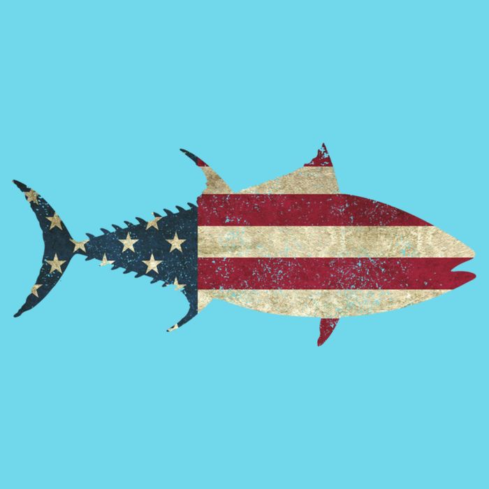Tuna Fishing American Flag Vintage Patriotic Fisherman Gift Great Gift Button