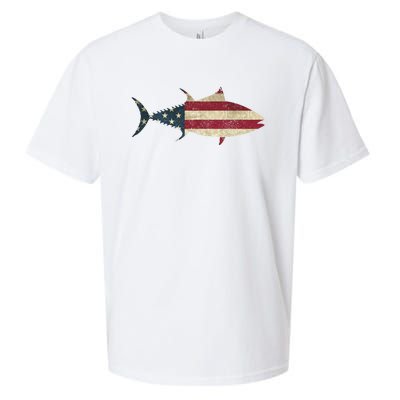 Tuna Fishing American Flag Vintage Patriotic Fisherman Gift Great Gift Sueded Cloud Jersey T-Shirt