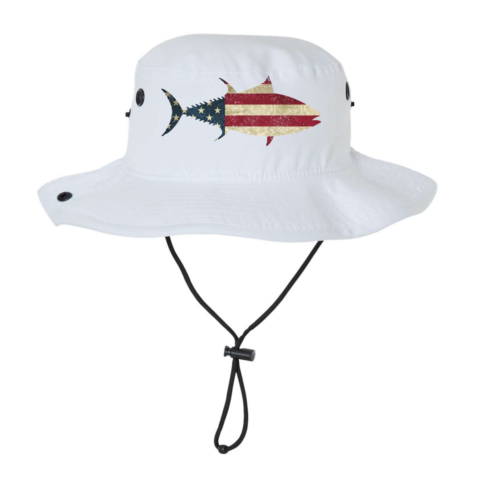 Tuna Fishing American Flag Vintage Patriotic Fisherman Gift Great Gift Bucket Hat