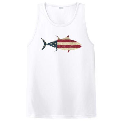 Tuna Fishing American Flag Vintage Patriotic Fisherman Gift Great Gift PosiCharge Competitor Tank