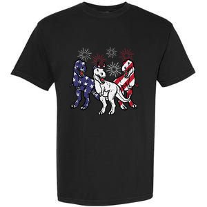 Trex Fireworks American Dino 4th Of July Boy Garment-Dyed Heavyweight T-Shirt