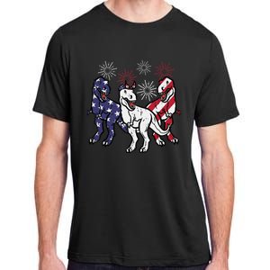 Trex Fireworks American Dino 4th Of July Boy Adult ChromaSoft Performance T-Shirt