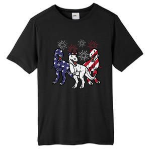 Trex Fireworks American Dino 4th Of July Boy Tall Fusion ChromaSoft Performance T-Shirt