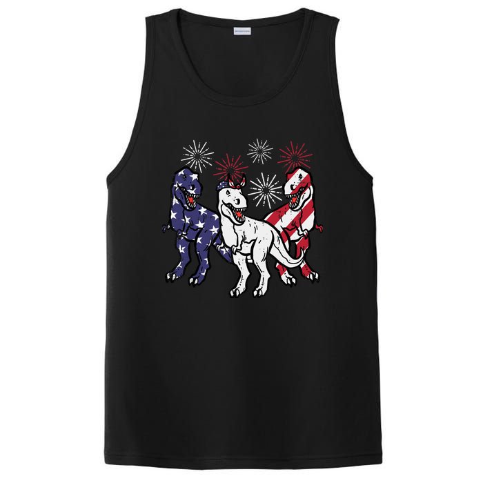 Trex Fireworks American Dino 4th Of July Boy PosiCharge Competitor Tank