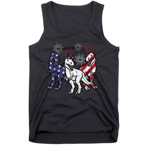 Trex Fireworks American Dino 4th Of July Boy Tank Top