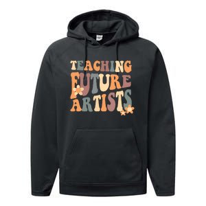 Teaching Future Artists Retro Teacher Students Performance Fleece Hoodie