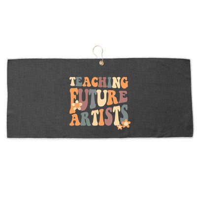 Teaching Future Artists Retro Teacher Students Large Microfiber Waffle Golf Towel