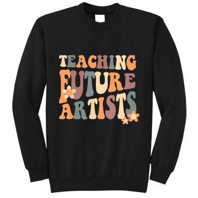Teaching Future Artists Retro Teacher Students Tall Sweatshirt