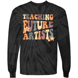 Teaching Future Artists Retro Teacher Students Tie-Dye Long Sleeve Shirt