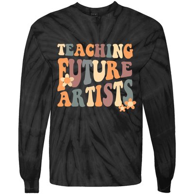 Teaching Future Artists Retro Teacher Students Tie-Dye Long Sleeve Shirt