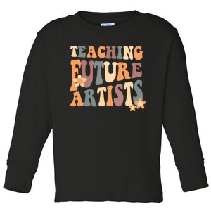 Teaching Future Artists Retro Teacher Students Toddler Long Sleeve Shirt