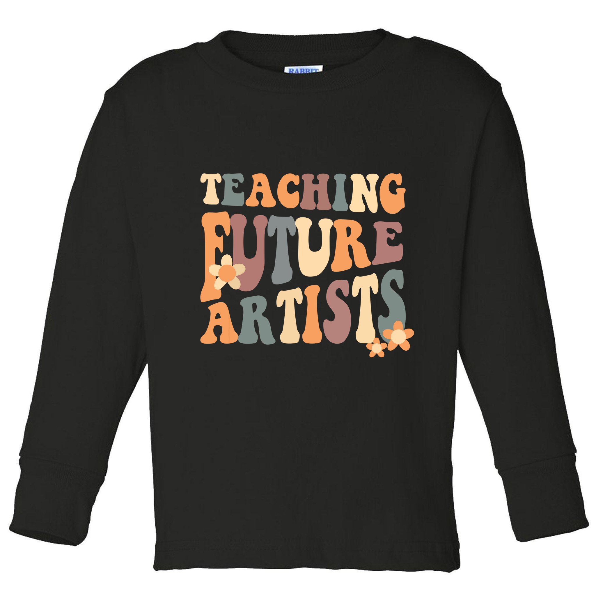 Teaching Future Artists Retro Teacher Students Toddler Long Sleeve Shirt