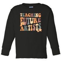 Teaching Future Artists Retro Teacher Students Toddler Long Sleeve Shirt