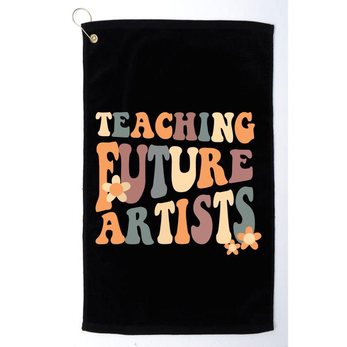 Teaching Future Artists Retro Teacher Students Golf Towel