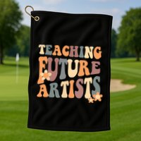 Teaching Future Artists Retro Teacher Students Golf Towel