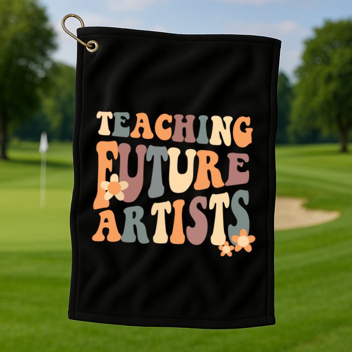 Teaching Future Artists Retro Teacher Students Golf Towel