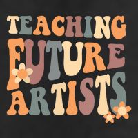 Teaching Future Artists Retro Teacher Students Golf Towel