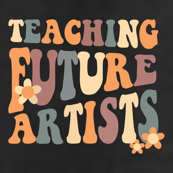 Teaching Future Artists Retro Teacher Students Golf Towel
