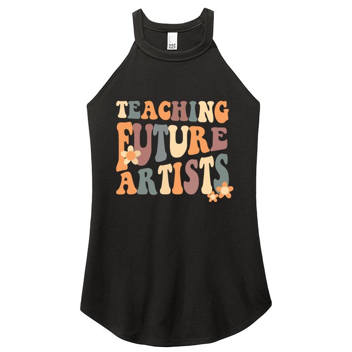 Teaching Future Artists Retro Teacher Students Women's Perfect Tri Rocker Tank