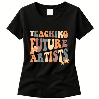 Teaching Future Artists Retro Teacher Students Womens T-Shirt