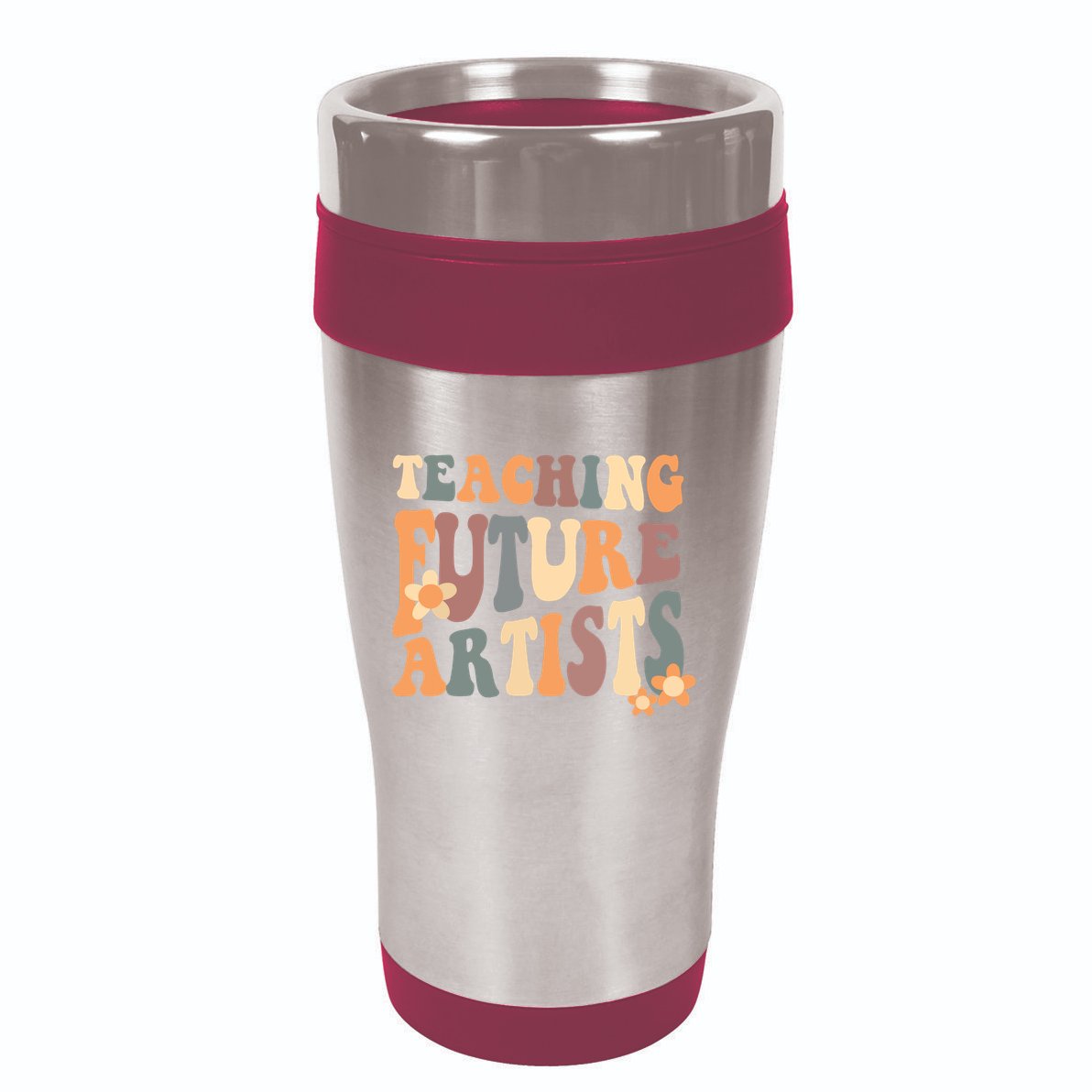 Teaching Future Artists Retro Teacher Students 16oz Travel Tumbler