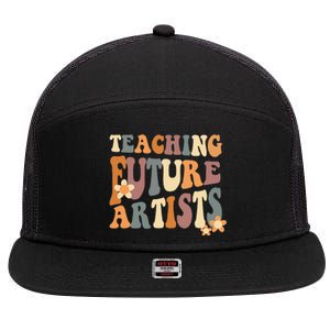 Teaching Future Artists groovy Teacher Students 7 Panel Mesh Trucker Snapback Hat