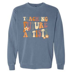 Teaching Future Artists groovy Teacher Students Garment-Dyed Sweatshirt