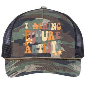 Teaching Future Artists groovy Teacher Students Retro Rope Trucker Hat Cap