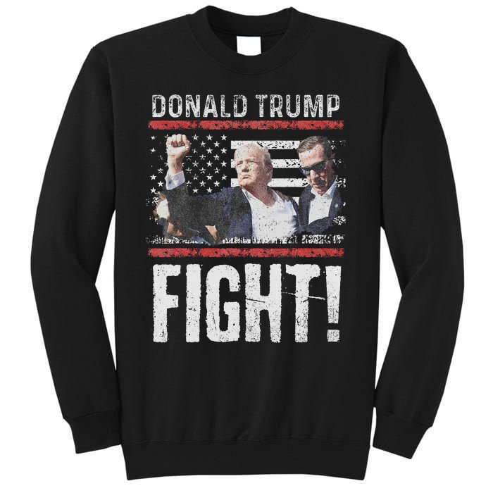 Trump Fist American Flag Patriotic Pride Tall Sweatshirt