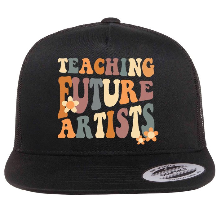 Teaching Future Artists Retro Teacher Students Wo Flat Bill Trucker Hat