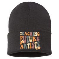 Teaching Future Artists Retro Teacher Students Wo Sustainable Knit Beanie