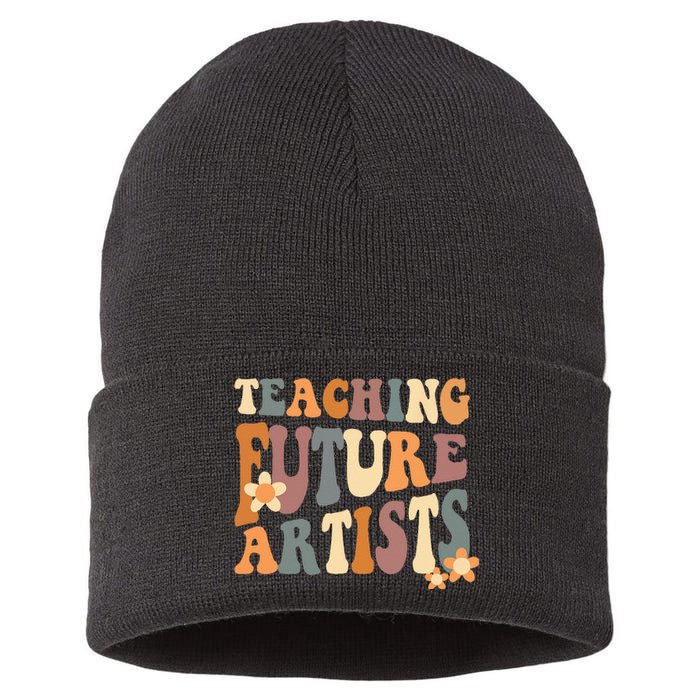 Teaching Future Artists Retro Teacher Students Wo Sustainable Knit Beanie