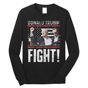 Trump Fist American Flag Patriotic Pride Long Sleeve Shirt