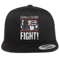 Trump Fist American Flag Patriotic Pride Flat Bill Trucker Hat