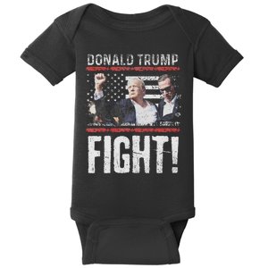 Trump Fist American Flag Patriotic Pride Baby Bodysuit