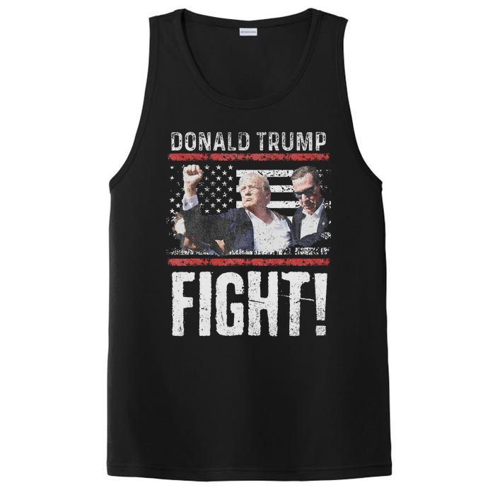 Trump Fist American Flag Patriotic Pride PosiCharge Competitor Tank