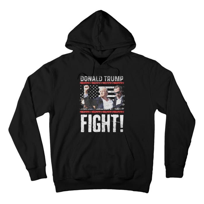 Trump Fist American Flag Patriotic Pride Tall Hoodie