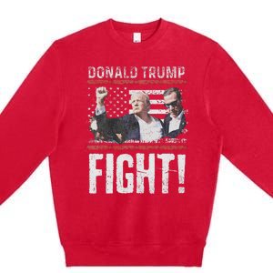 Trump Fist American Flag Patriotic Pride Premium Crewneck Sweatshirt