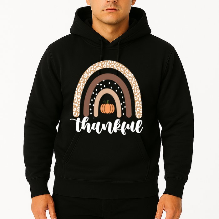 Thankful Fall Autumn Pumpkin Rainbow Hoodie
