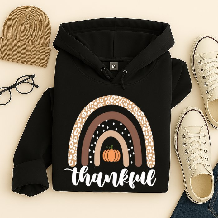 Thankful Fall Autumn Pumpkin Rainbow Hoodie