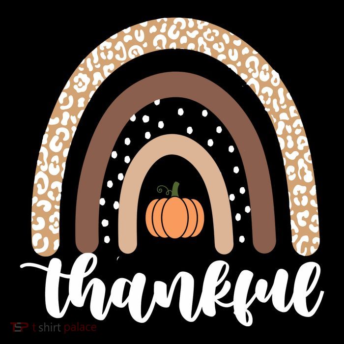 Thankful Fall Autumn Pumpkin Rainbow Tall T-Shirt