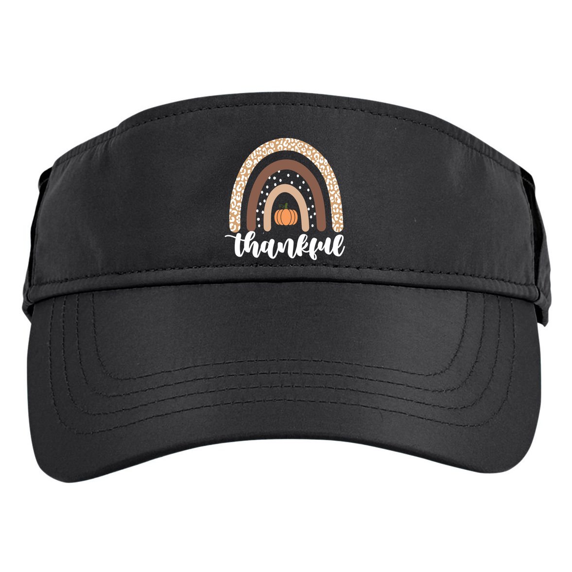 Thankful Fall Autumn Pumpkin Rainbow Adult Drive Performance Visor