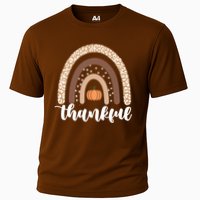 Thankful Fall Autumn Pumpkin Rainbow Cooling Performance Crew T-Shirt
