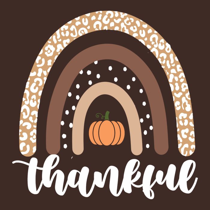 Thankful Fall Autumn Pumpkin Rainbow Cooling Performance Crew T-Shirt