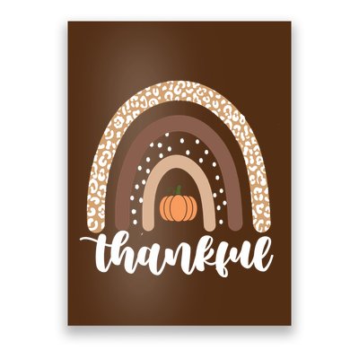 Thankful Fall Autumn Pumpkin Rainbow Poster