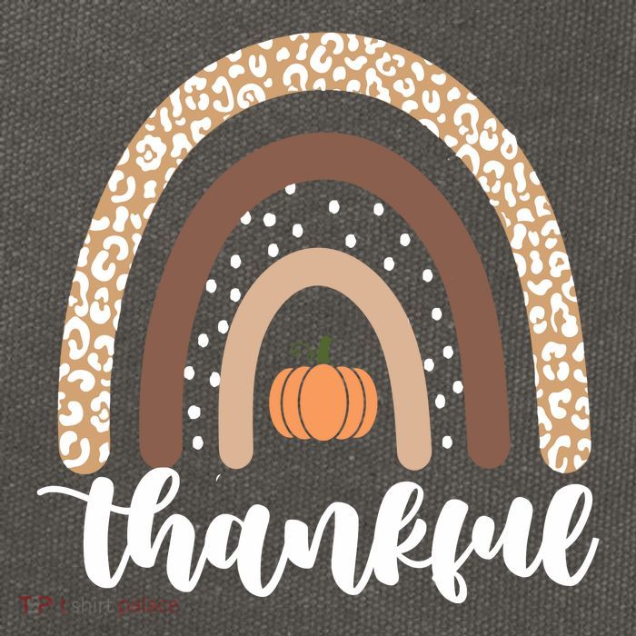 Thankful Fall Autumn Pumpkin Rainbow Cotton Canvas Backpack