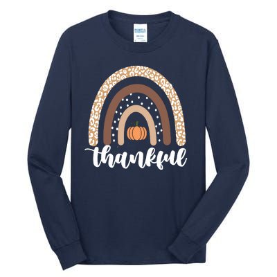 Thankful Fall Autumn Pumpkin Rainbow Tall Long Sleeve T-Shirt